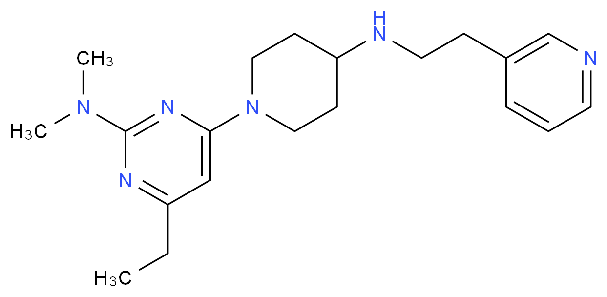 4-ethyl-N,N-dimethyl-6-{4-[(2-pyridin-3-ylethyl)amino]piperidin-1-yl}pyrimidin-2-amine_Molecular_structure_CAS_)