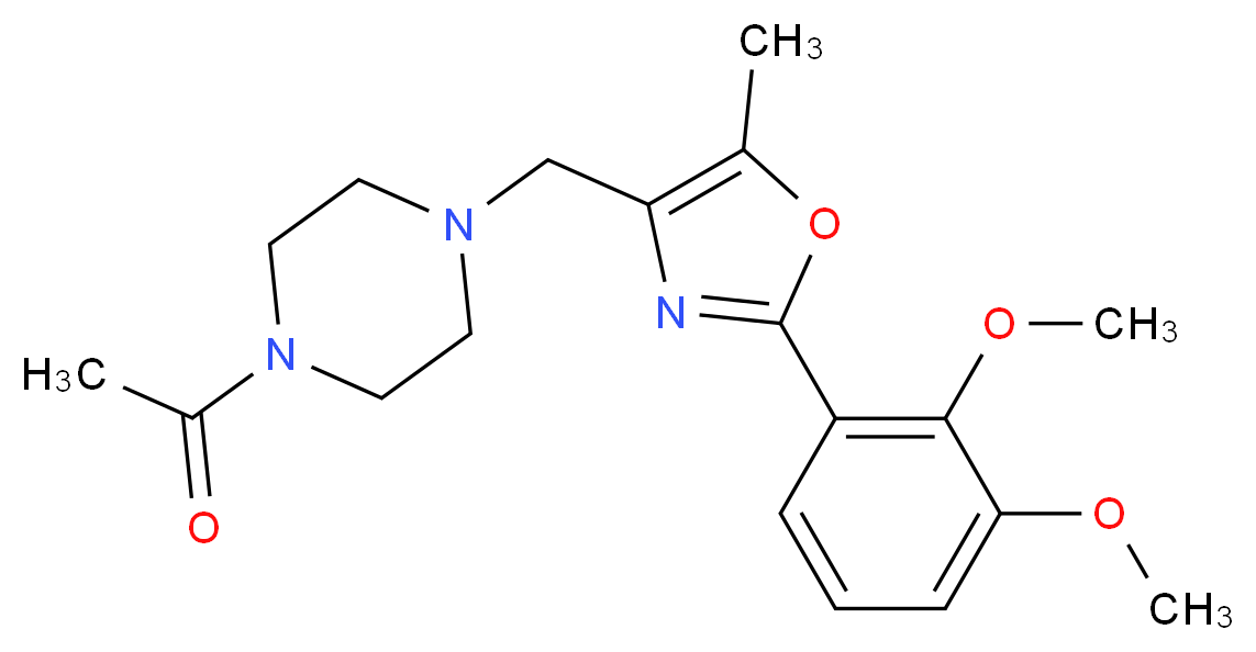 1-acetyl-4-{[2-(2,3-dimethoxyphenyl)-5-methyl-1,3-oxazol-4-yl]methyl}piperazine_Molecular_structure_CAS_)