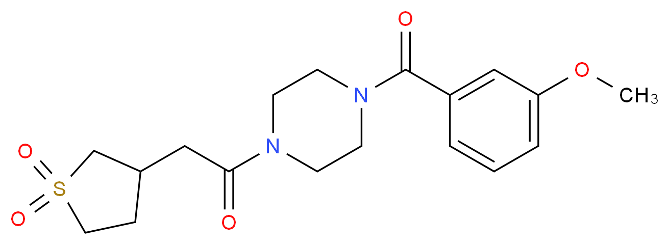 1-[(1,1-dioxidotetrahydro-3-thienyl)acetyl]-4-(3-methoxybenzoyl)piperazine_Molecular_structure_CAS_)
