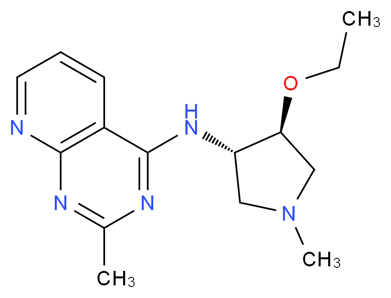 N-[(3S*,4S*)-4-ethoxy-1-methylpyrrolidin-3-yl]-2-methylpyrido[2,3-d]pyrimidin-4-amine_Molecular_structure_CAS_)