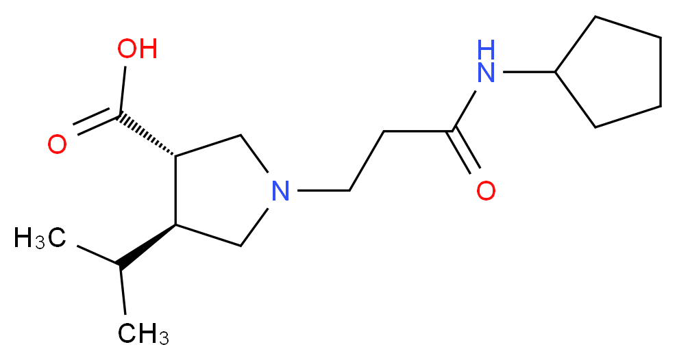 (3S*,4S*)-1-[3-(cyclopentylamino)-3-oxopropyl]-4-isopropyl-3-pyrrolidinecarboxylic acid_Molecular_structure_CAS_)