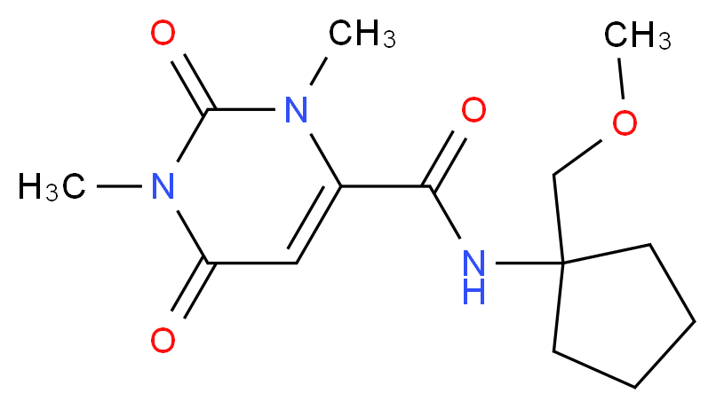 N-[1-(methoxymethyl)cyclopentyl]-1,3-dimethyl-2,6-dioxo-1,2,3,6-tetrahydropyrimidine-4-carboxamide_Molecular_structure_CAS_)