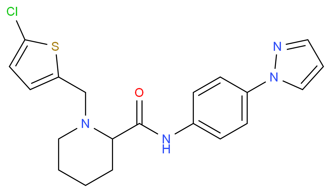 1-[(5-chloro-2-thienyl)methyl]-N-[4-(1H-pyrazol-1-yl)phenyl]-2-piperidinecarboxamide_Molecular_structure_CAS_)