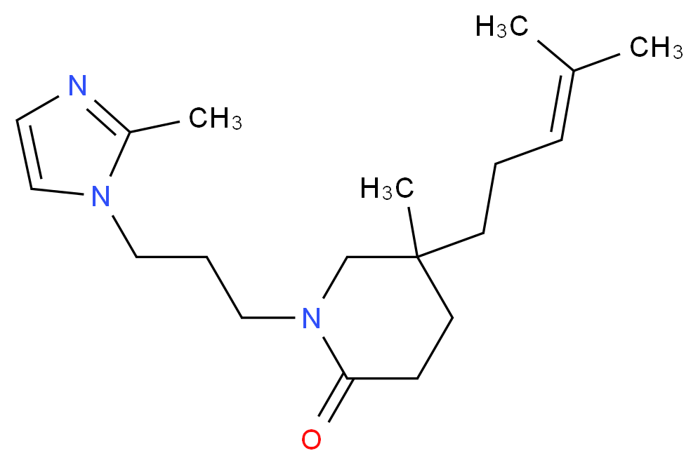 5-methyl-1-[3-(2-methyl-1H-imidazol-1-yl)propyl]-5-(4-methylpent-3-en-1-yl)piperidin-2-one_Molecular_structure_CAS_)