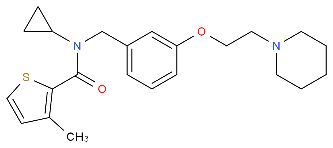 N-cyclopropyl-3-methyl-N-{3-[2-(1-piperidinyl)ethoxy]benzyl}-2-thiophenecarboxamide_Molecular_structure_CAS_)