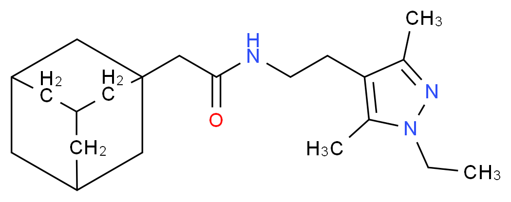 2-(1-adamantyl)-N-[2-(1-ethyl-3,5-dimethyl-1H-pyrazol-4-yl)ethyl]acetamide_Molecular_structure_CAS_)