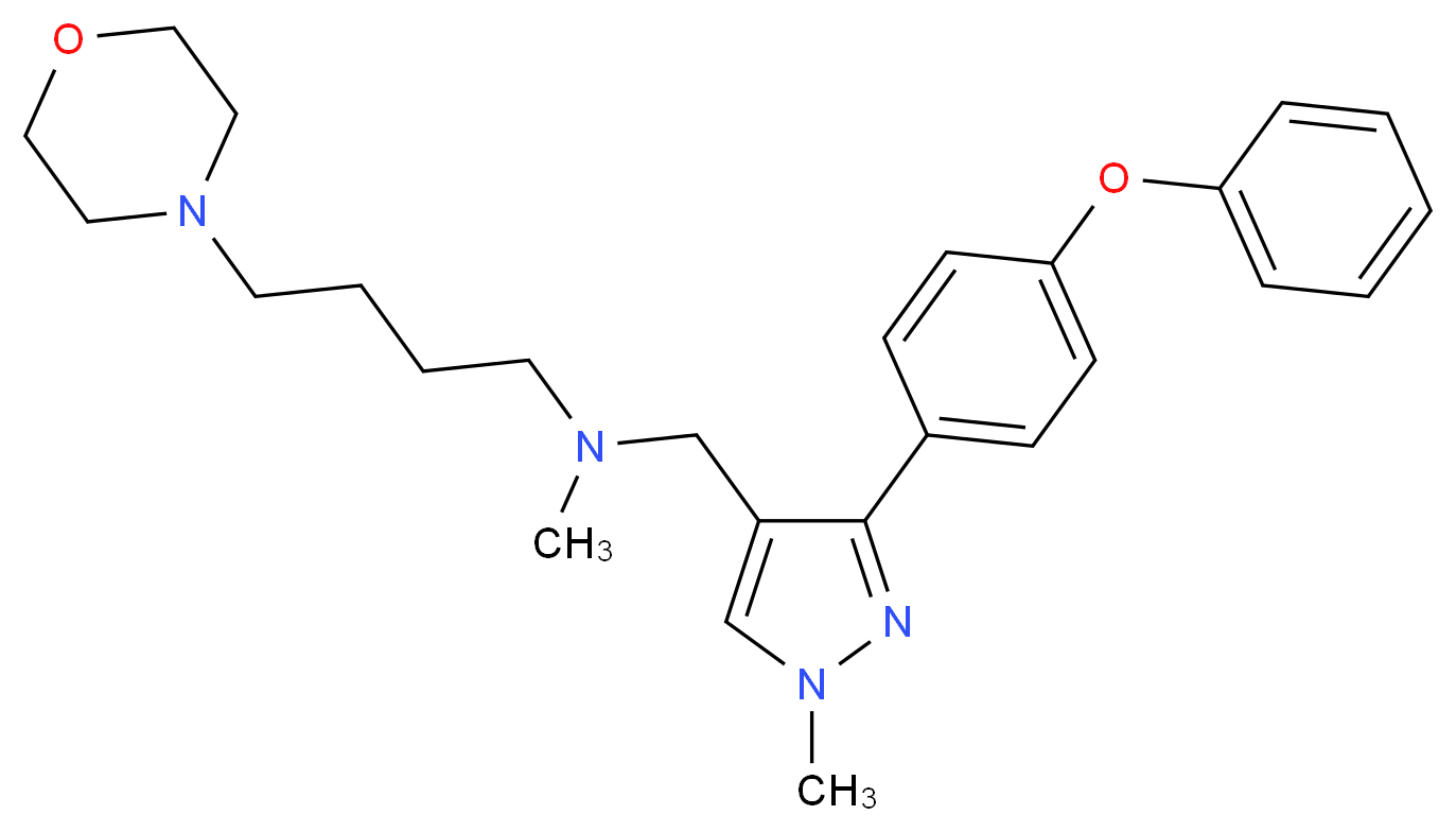 N-methyl-N-{[1-methyl-3-(4-phenoxyphenyl)-1H-pyrazol-4-yl]methyl}-4-(4-morpholinyl)-1-butanamine_Molecular_structure_CAS_)