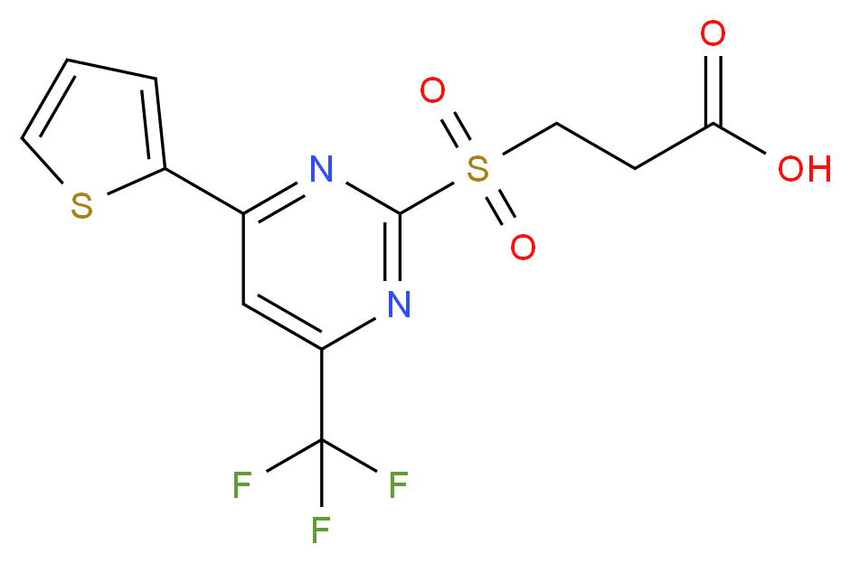 3-(4-Thiophen-2-yl-6-trifluoromethyl-pyrimidine-2-sulfonyl)-propionic acid_Molecular_structure_CAS_436088-50-5)
