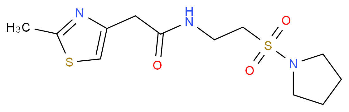 2-(2-methyl-1,3-thiazol-4-yl)-N-[2-(1-pyrrolidinylsulfonyl)ethyl]acetamide_Molecular_structure_CAS_)