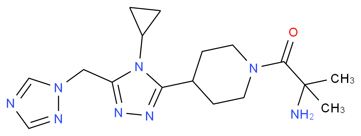 (2-{4-[4-cyclopropyl-5-(1H-1,2,4-triazol-1-ylmethyl)-4H-1,2,4-triazol-3-yl]piperidin-1-yl}-1,1-dimethyl-2-oxoethyl)amine_Molecular_structure_CAS_)