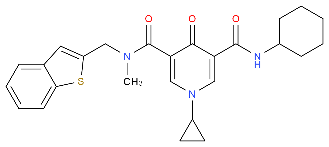 N-(1-benzothien-2-ylmethyl)-N'-cyclohexyl-1-cyclopropyl-N-methyl-4-oxo-1,4-dihydro-3,5-pyridinedicarboxamide_Molecular_structure_CAS_)