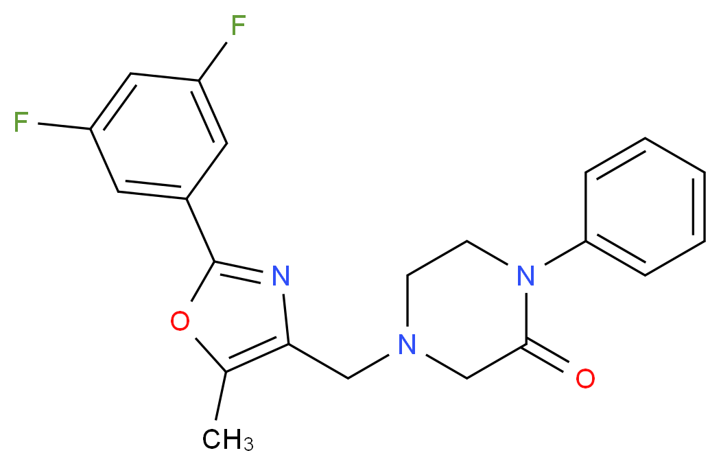 4-{[2-(3,5-difluorophenyl)-5-methyl-1,3-oxazol-4-yl]methyl}-1-phenyl-2-piperazinone_Molecular_structure_CAS_)