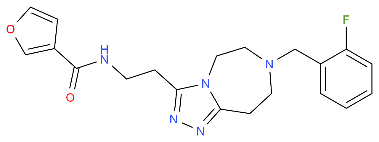 N-{2-[7-(2-fluorobenzyl)-6,7,8,9-tetrahydro-5H-[1,2,4]triazolo[4,3-d][1,4]diazepin-3-yl]ethyl}-3-furamide_Molecular_structure_CAS_)