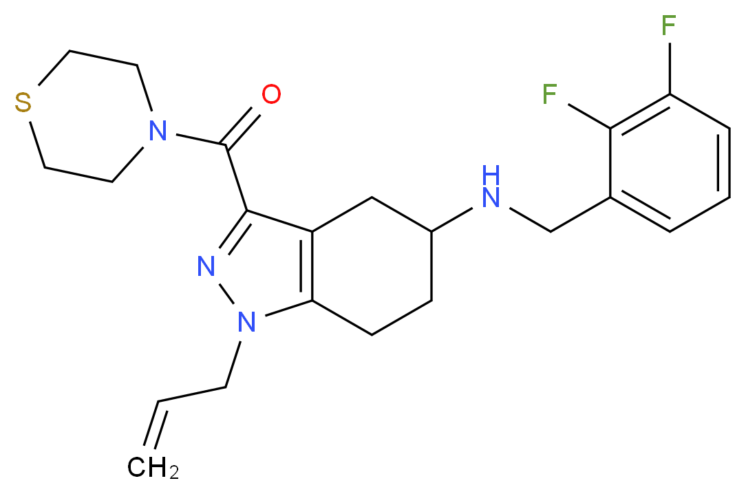 1-allyl-N-(2,3-difluorobenzyl)-3-(4-thiomorpholinylcarbonyl)-4,5,6,7-tetrahydro-1H-indazol-5-amine_Molecular_structure_CAS_)