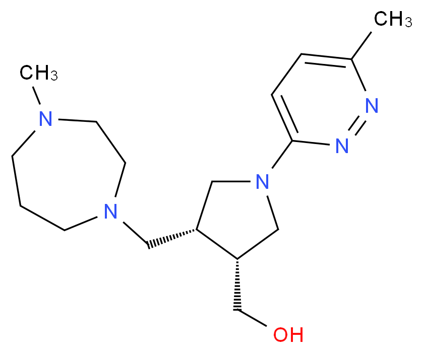 [(3R*,4R*)-4-[(4-methyl-1,4-diazepan-1-yl)methyl]-1-(6-methyl-3-pyridazinyl)-3-pyrrolidinyl]methanol_Molecular_structure_CAS_)