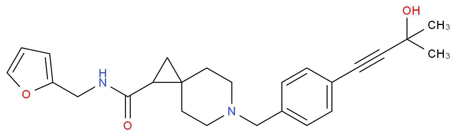 N-(2-furylmethyl)-6-[4-(3-hydroxy-3-methyl-1-butyn-1-yl)benzyl]-6-azaspiro[2.5]octane-1-carboxamide_Molecular_structure_CAS_)