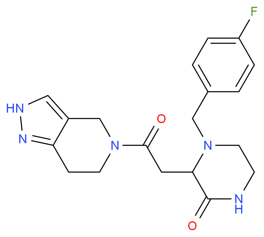 4-(4-fluorobenzyl)-3-[2-oxo-2-(2,4,6,7-tetrahydro-5H-pyrazolo[4,3-c]pyridin-5-yl)ethyl]-2-piperazinone_Molecular_structure_CAS_)