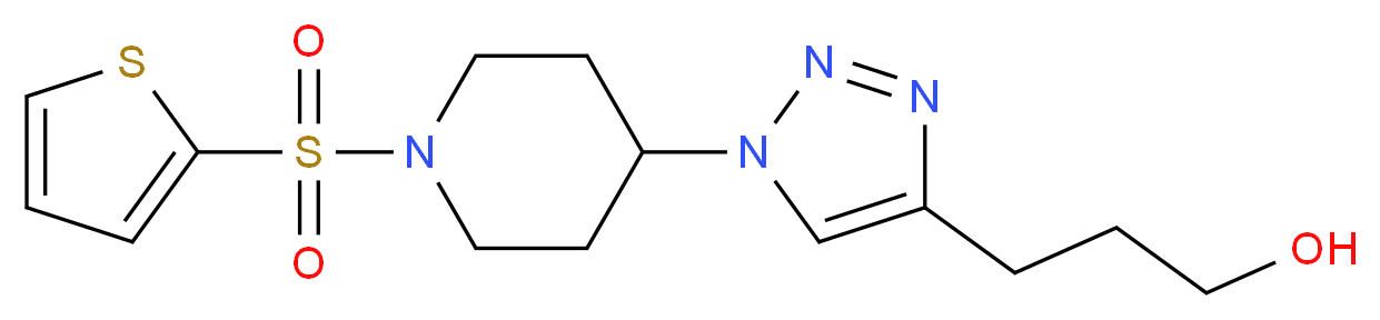 3-{1-[1-(2-thienylsulfonyl)piperidin-4-yl]-1H-1,2,3-triazol-4-yl}propan-1-ol_Molecular_structure_CAS_)