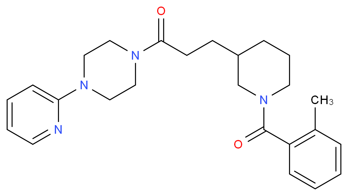 1-{3-[1-(2-methylbenzoyl)-3-piperidinyl]propanoyl}-4-(2-pyridinyl)piperazine_Molecular_structure_CAS_)