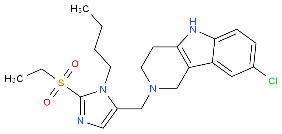 2-{[1-butyl-2-(ethylsulfonyl)-1H-imidazol-5-yl]methyl}-8-chloro-2,3,4,5-tetrahydro-1H-pyrido[4,3-b]indole_Molecular_structure_CAS_)