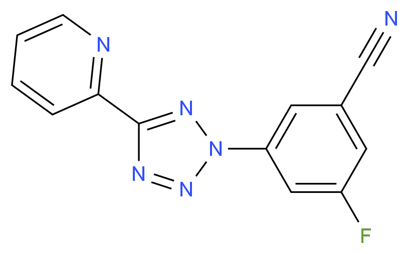 3-fluoro-5-(5-(pyridin-2-yl)-2H-tetrazol-2-yl)benzonitrile_Molecular_structure_CAS_507269-27-4)