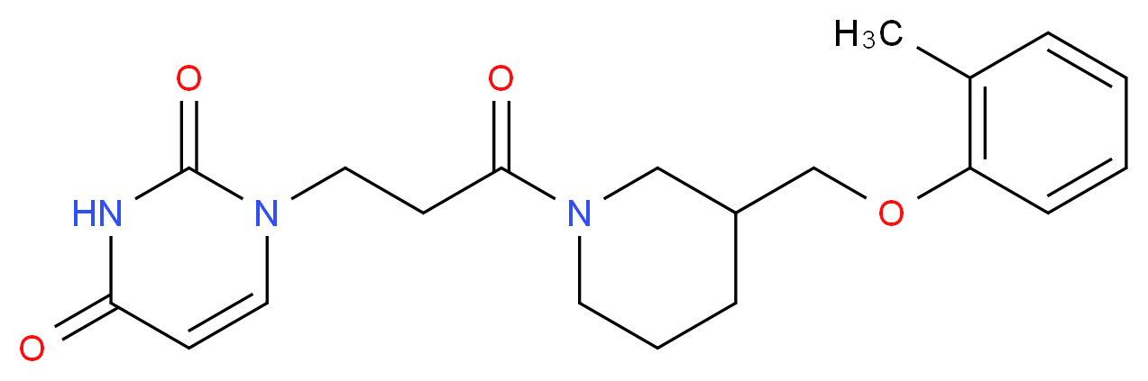 1-(3-{3-[(2-methylphenoxy)methyl]-1-piperidinyl}-3-oxopropyl)-2,4(1H,3H)-pyrimidinedione_Molecular_structure_CAS_)