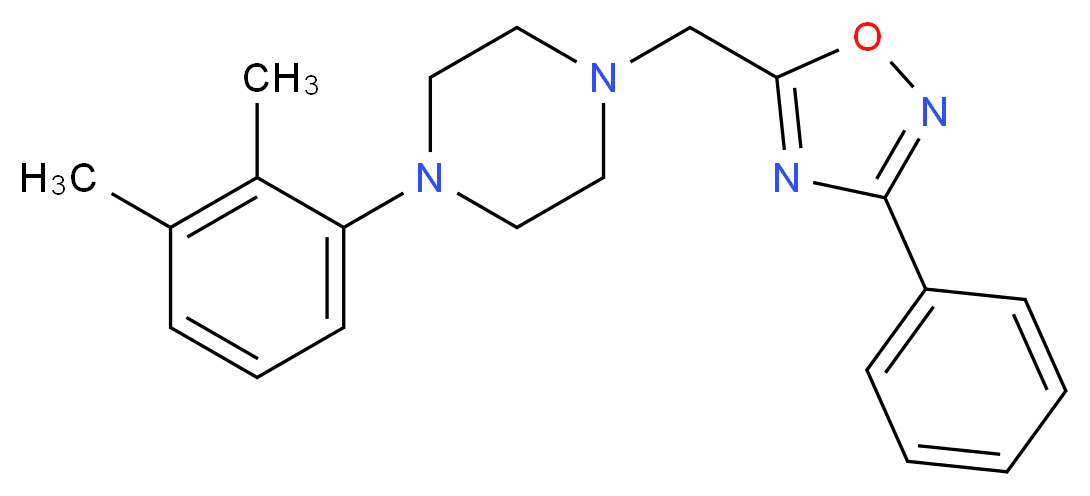 1-(2,3-dimethylphenyl)-4-[(3-phenyl-1,2,4-oxadiazol-5-yl)methyl]piperazine_Molecular_structure_CAS_)