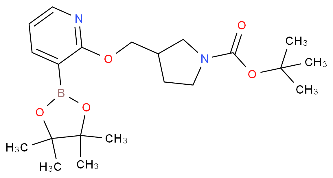 tert-Butyl 3-((3-(4,4,5,5-tetramethyl-1,3,2-dioxab orolan-2-yl)pyridin-2-yloxy)methyl)pyrrolidine-1-c_Molecular_structure_CAS_)