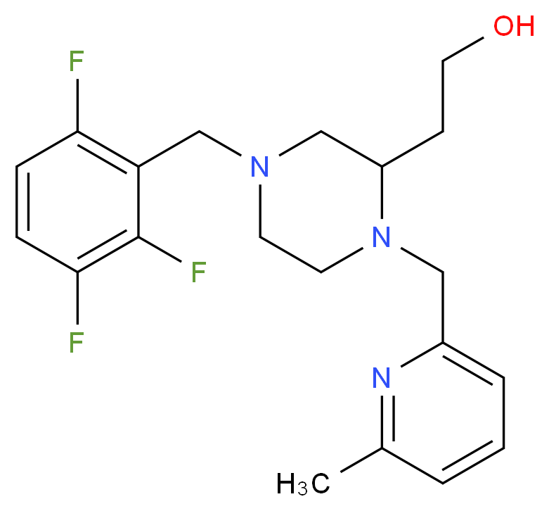 2-[1-[(6-methyl-2-pyridinyl)methyl]-4-(2,3,6-trifluorobenzyl)-2-piperazinyl]ethanol_Molecular_structure_CAS_)