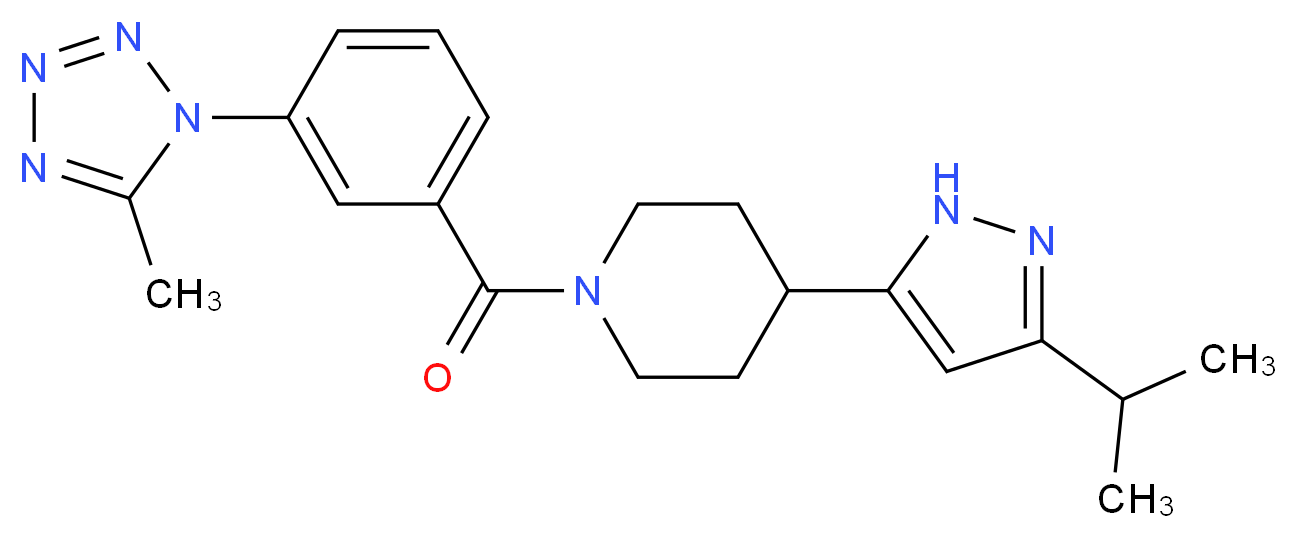 4-(3-isopropyl-1H-pyrazol-5-yl)-1-[3-(5-methyl-1H-tetrazol-1-yl)benzoyl]piperidine_Molecular_structure_CAS_)