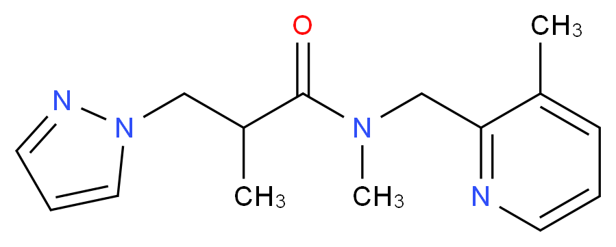 N,2-dimethyl-N-[(3-methylpyridin-2-yl)methyl]-3-(1H-pyrazol-1-yl)propanamide_Molecular_structure_CAS_)