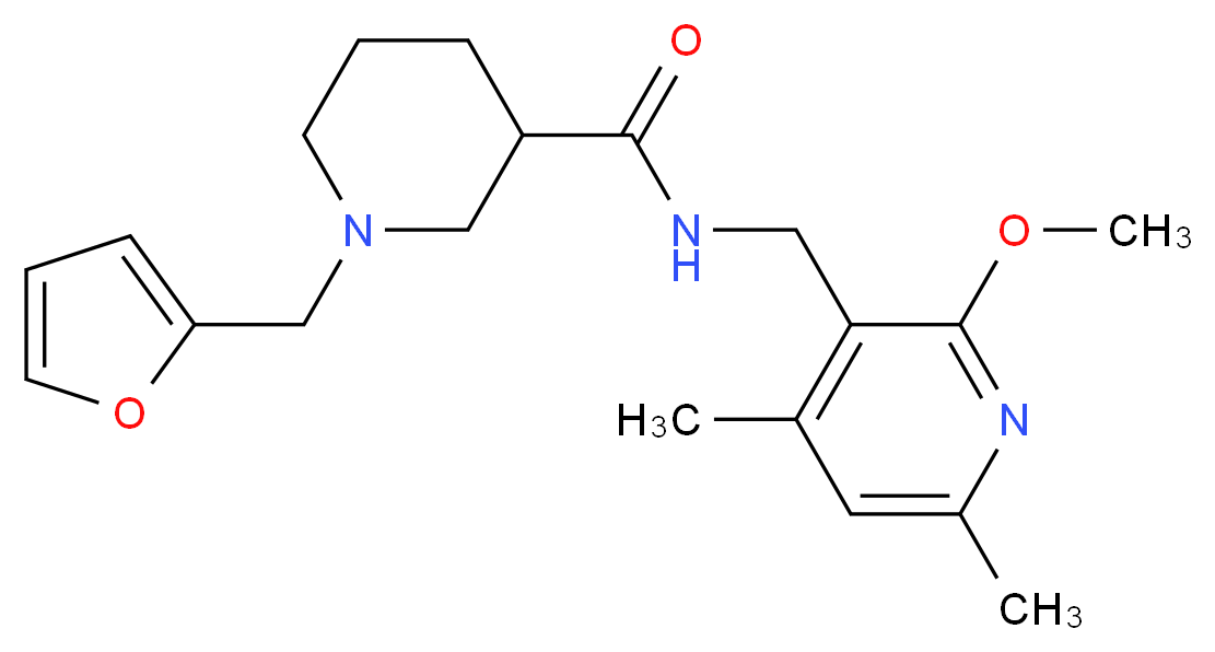 1-(2-furylmethyl)-N-[(2-methoxy-4,6-dimethyl-3-pyridinyl)methyl]-3-piperidinecarboxamide_Molecular_structure_CAS_)