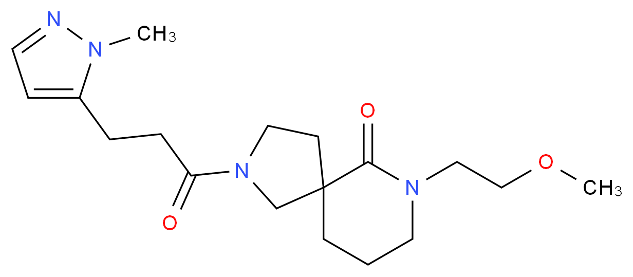 7-(2-methoxyethyl)-2-[3-(1-methyl-1H-pyrazol-5-yl)propanoyl]-2,7-diazaspiro[4.5]decan-6-one_Molecular_structure_CAS_)