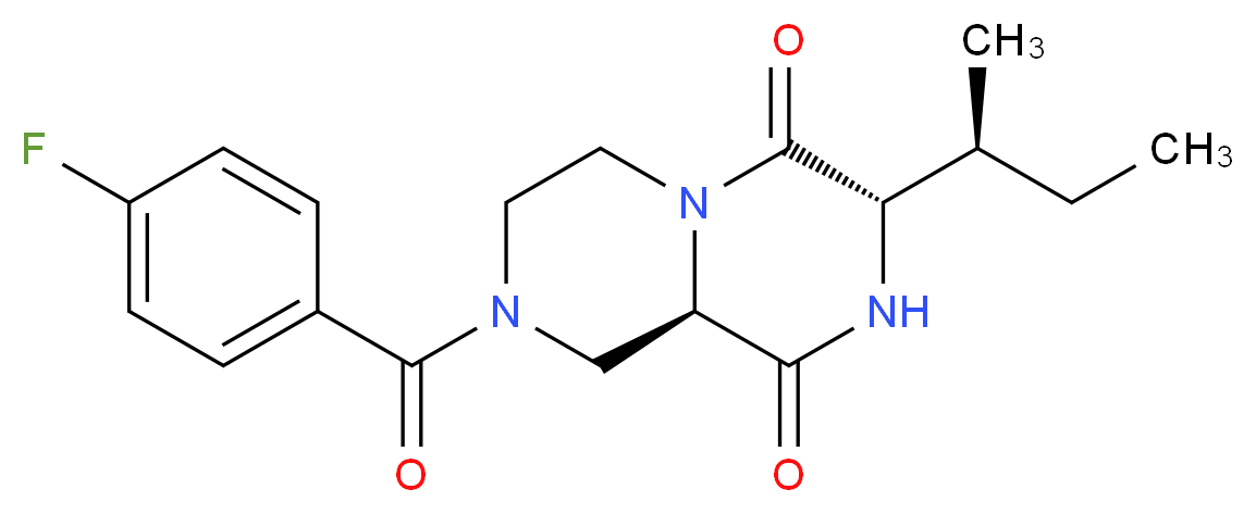 (3S,9aR)-8-(4-fluorobenzoyl)-3-[(1S)-1-methylpropyl]tetrahydro-2H-pyrazino[1,2-a]pyrazine-1,4(3H,6H)-dione_Molecular_structure_CAS_)