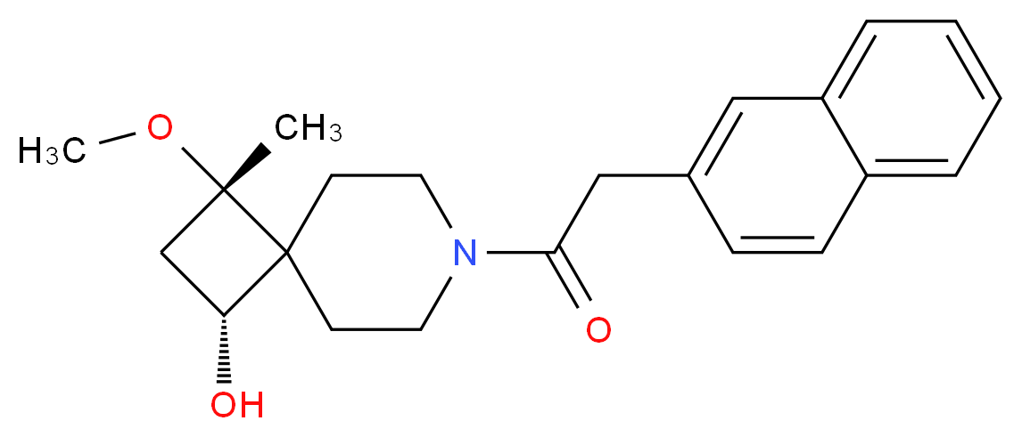 (1R*,3S*)-3-methoxy-3-methyl-7-(2-naphthylacetyl)-7-azaspiro[3.5]nonan-1-ol_Molecular_structure_CAS_)