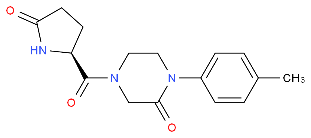 1-(4-methylphenyl)-4-{[(2S)-5-oxo-2-pyrrolidinyl]carbonyl}-2-piperazinone_Molecular_structure_CAS_)