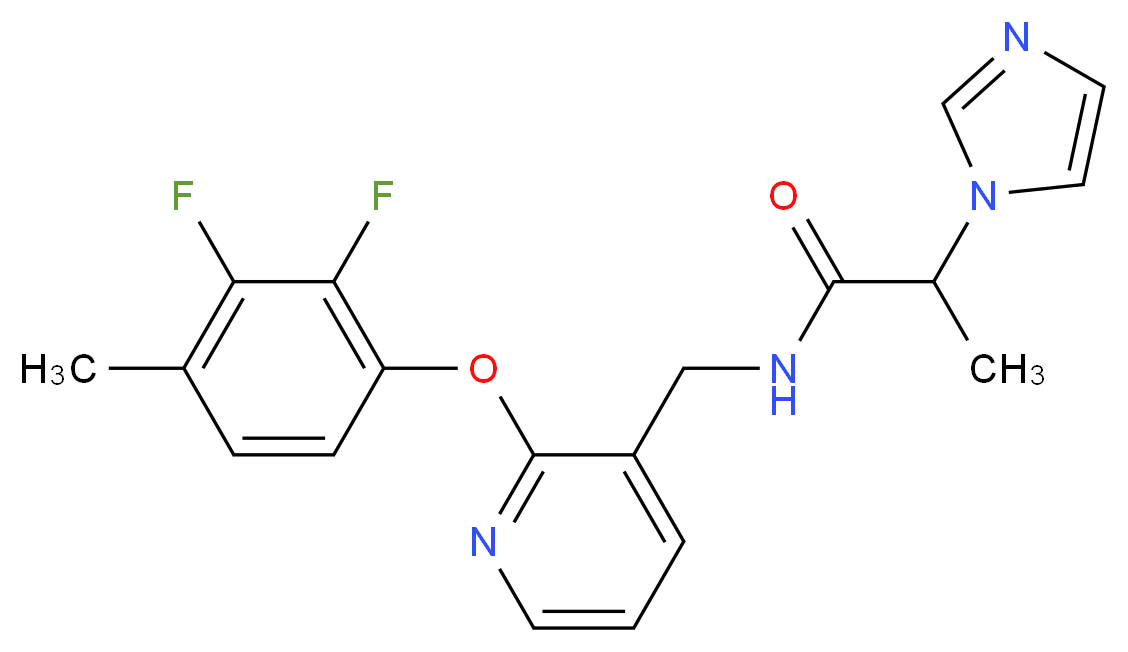 N-{[2-(2,3-difluoro-4-methylphenoxy)-3-pyridinyl]methyl}-2-(1H-imidazol-1-yl)propanamide_Molecular_structure_CAS_)