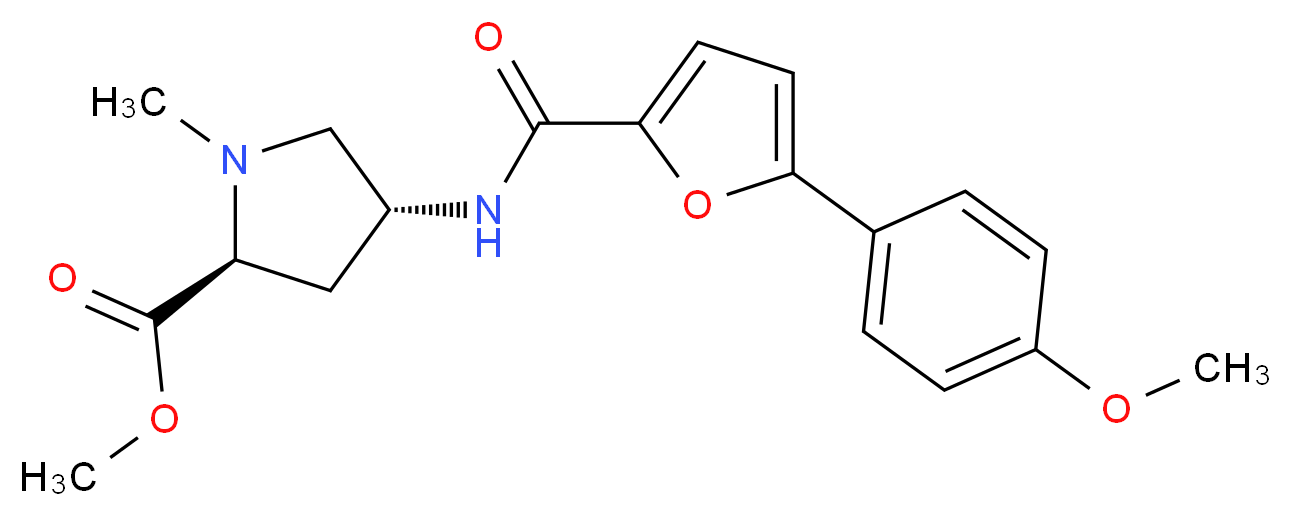 methyl (2S,4R)-4-{[5-(4-methoxyphenyl)-2-furoyl]amino}-1-methylpyrrolidine-2-carboxylate_Molecular_structure_CAS_)