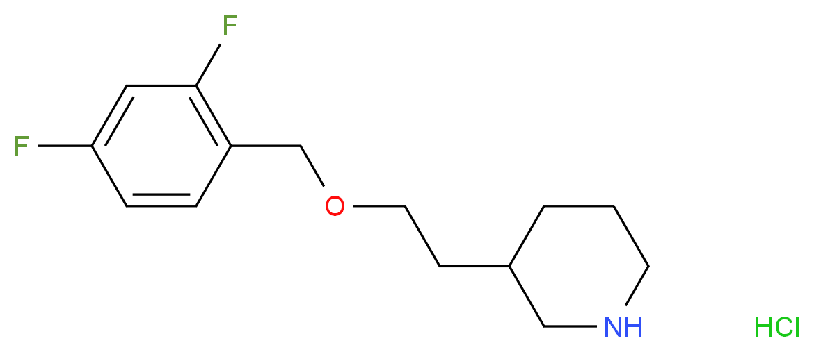 3-{2-[(2,4-Difluorobenzyl)oxy]ethyl}piperidine hydrochloride_Molecular_structure_CAS_)