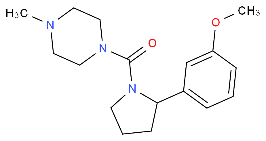 1-{[2-(3-methoxyphenyl)-1-pyrrolidinyl]carbonyl}-4-methylpiperazine_Molecular_structure_CAS_)