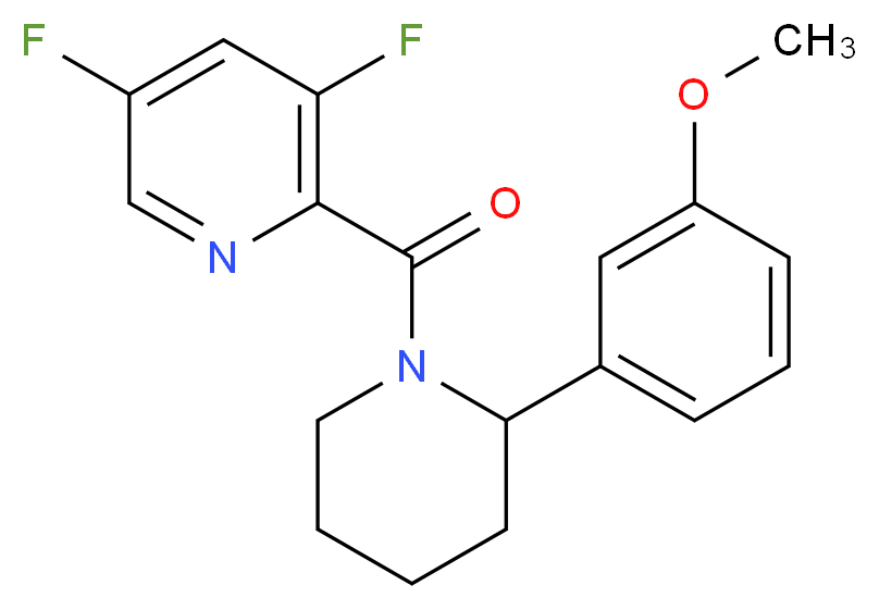 3,5-difluoro-2-{[2-(3-methoxyphenyl)-1-piperidinyl]carbonyl}pyridine_Molecular_structure_CAS_)