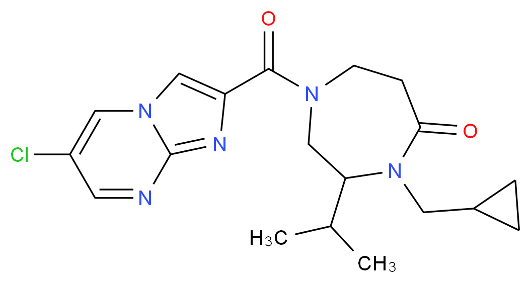 1-[(6-chloroimidazo[1,2-a]pyrimidin-2-yl)carbonyl]-4-(cyclopropylmethyl)-3-isopropyl-1,4-diazepan-5-one_Molecular_structure_CAS_)