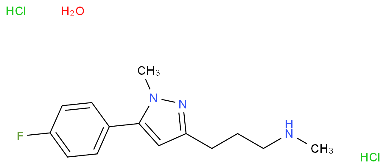 {3-[5-(4-fluorophenyl)-1-methyl-1H-pyrazol-3-yl]propyl}(methyl)amine hydrate dihydrochloride_Molecular_structure_CAS_)