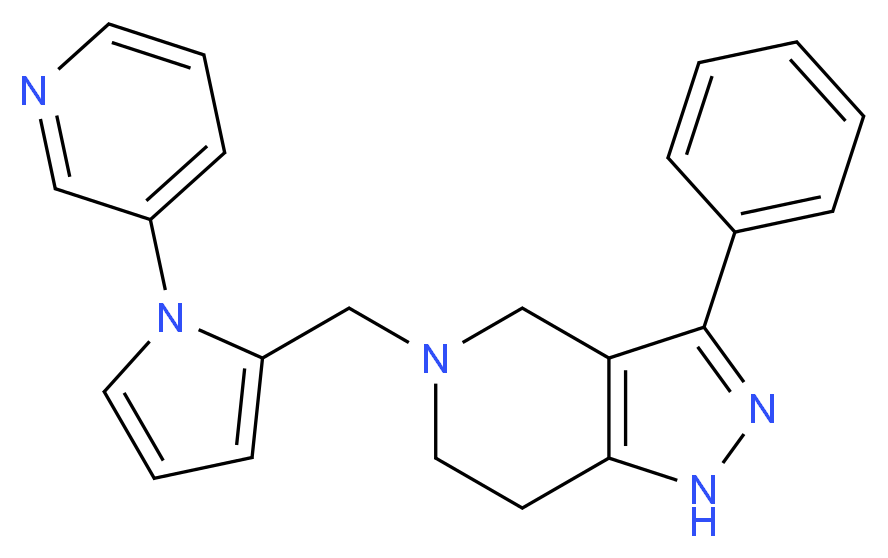 3-phenyl-5-{[1-(3-pyridinyl)-1H-pyrrol-2-yl]methyl}-4,5,6,7-tetrahydro-1H-pyrazolo[4,3-c]pyridine_Molecular_structure_CAS_)