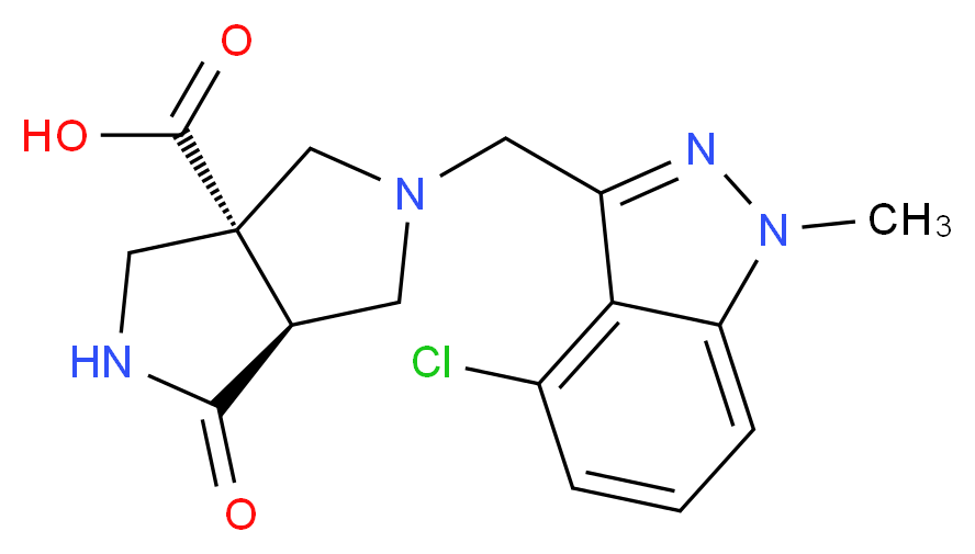 (3aR*,6aS*)-5-[(4-chloro-1-methyl-1H-indazol-3-yl)methyl]-1-oxohexahydropyrrolo[3,4-c]pyrrole-3a(1H)-carboxylic acid_Molecular_structure_CAS_)