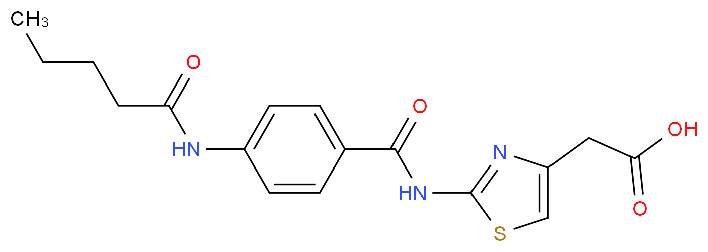 (2-{[4-(Pentanoylamino)benzoyl]amino}-1,3-thiazol-4-yl)acetic acid_Molecular_structure_CAS_)