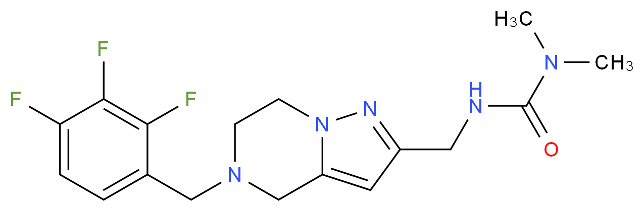 N,N-dimethyl-N'-{[5-(2,3,4-trifluorobenzyl)-4,5,6,7-tetrahydropyrazolo[1,5-a]pyrazin-2-yl]methyl}urea_Molecular_structure_CAS_)