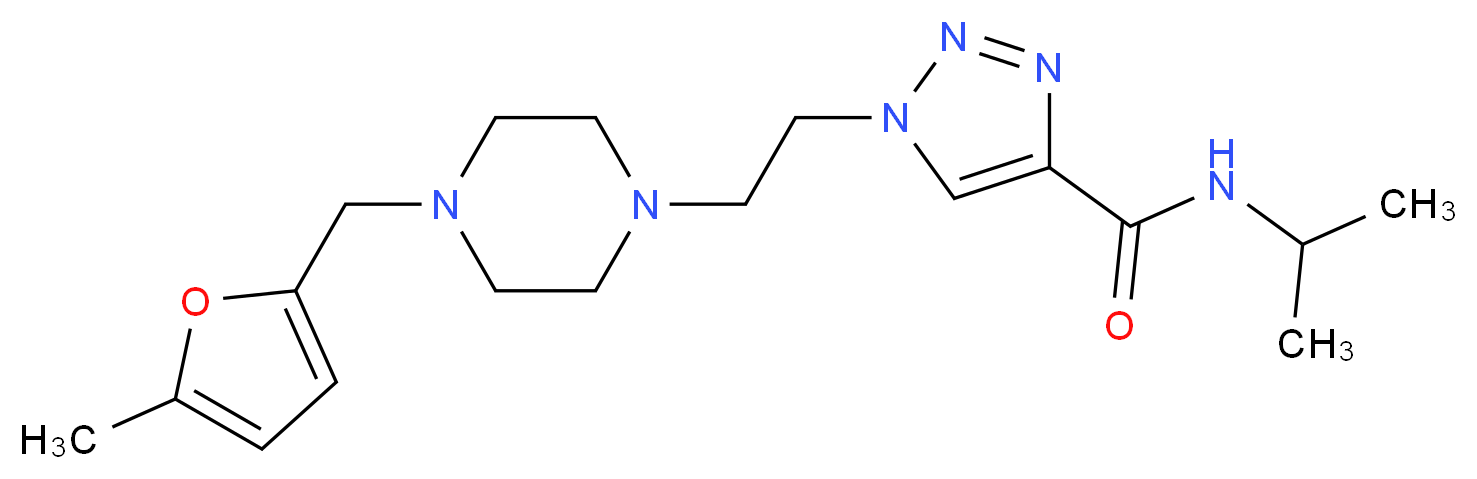 N-isopropyl-1-(2-{4-[(5-methyl-2-furyl)methyl]-1-piperazinyl}ethyl)-1H-1,2,3-triazole-4-carboxamide_Molecular_structure_CAS_)
