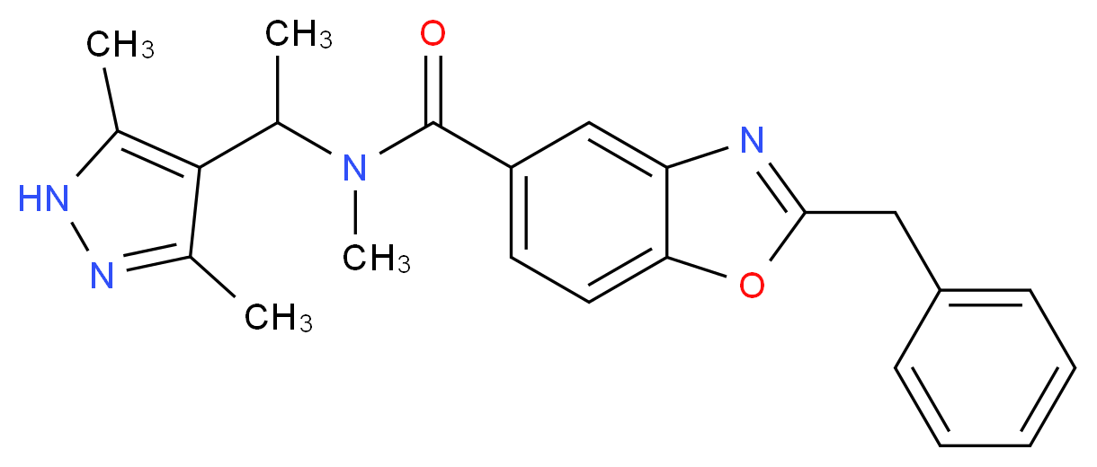 2-benzyl-N-[1-(3,5-dimethyl-1H-pyrazol-4-yl)ethyl]-N-methyl-1,3-benzoxazole-5-carboxamide_Molecular_structure_CAS_)