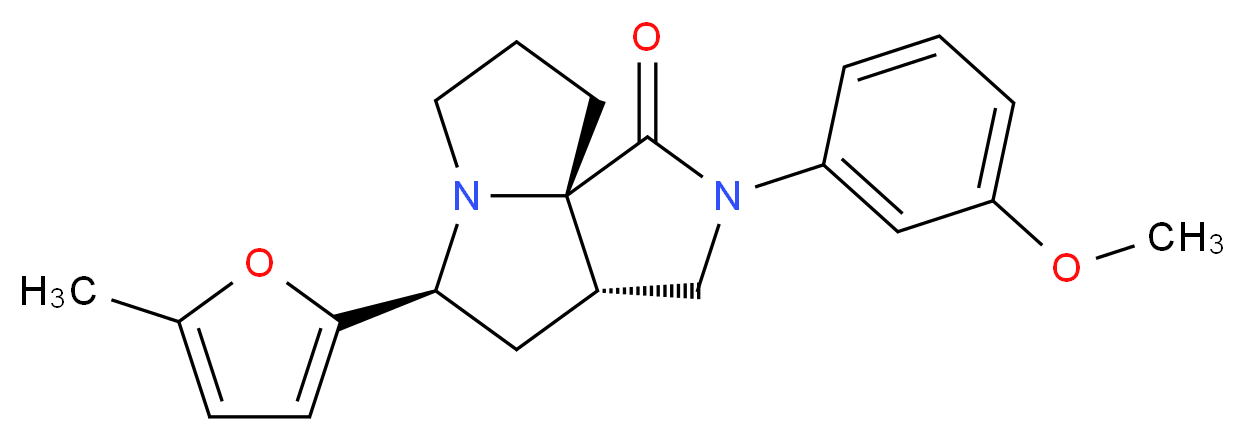 (3aS*,5S*,9aS*)-2-(3-methoxyphenyl)-5-(5-methyl-2-furyl)hexahydro-7H-pyrrolo[3,4-g]pyrrolizin-1(2H)-one_Molecular_structure_CAS_)